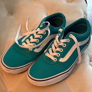 Vans Teal and White Women's Sneakers